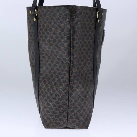 CELINE Macadam Canvas Tote Bag Pvc Leather Black Gold - Picture 4 of 12